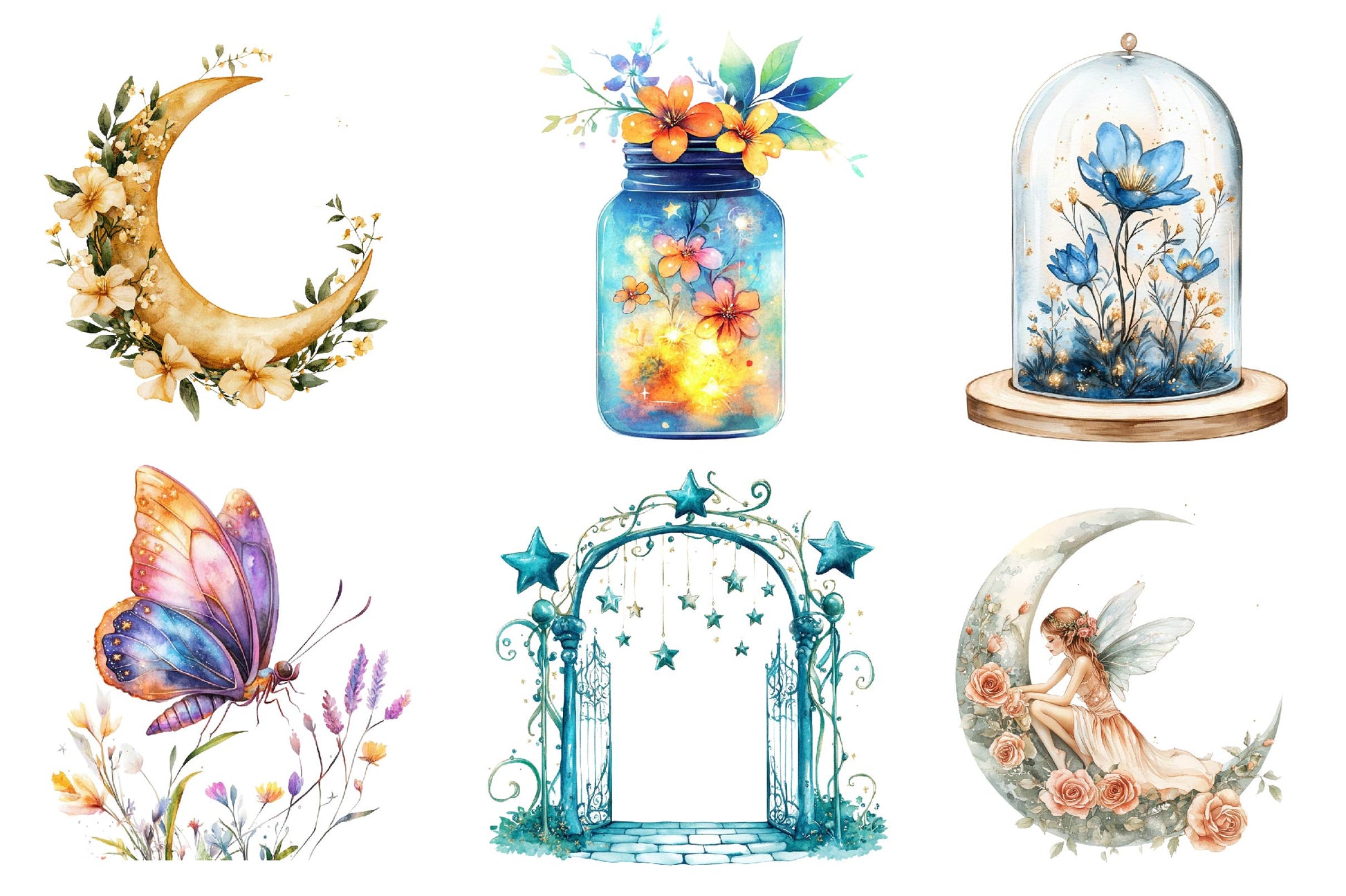 Magical Celestial Garden Clipart Bundle - CraftNest - Digital Crafting and Art