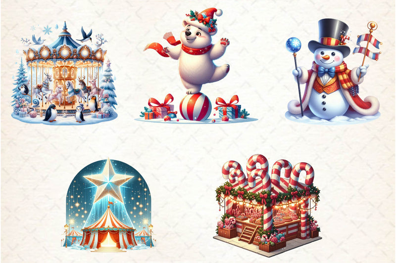 Winter Circus Clipart Bundle - CraftNest - Digital Crafting and Art