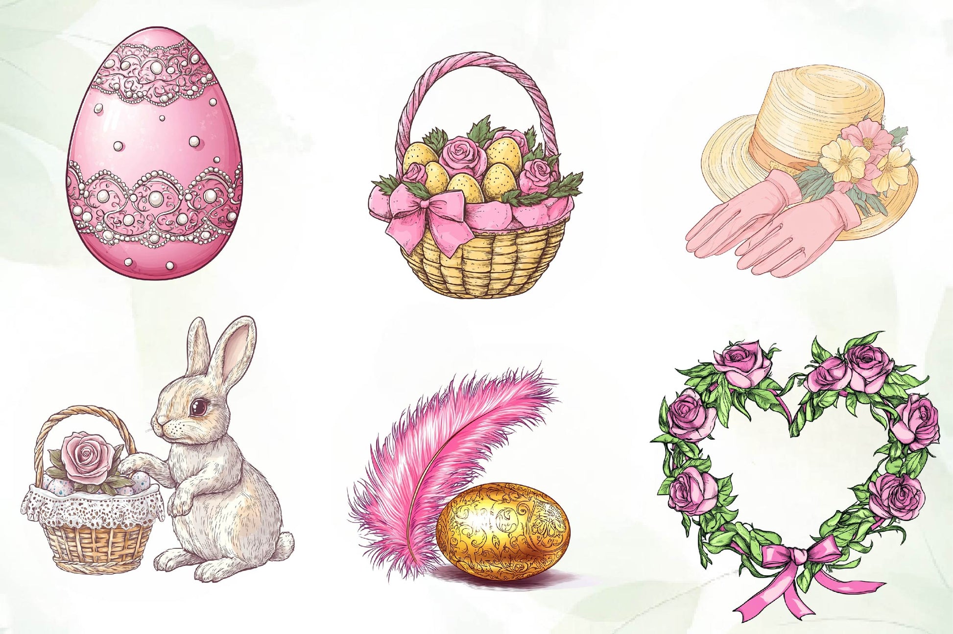 Pink Coquette Easter Clipart Bundle - CraftNest - Digital Crafting and Art