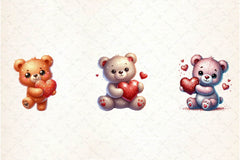Cute Valentine Teddy Bear Clipart Bundle - CraftNest - Digital Crafting and Art