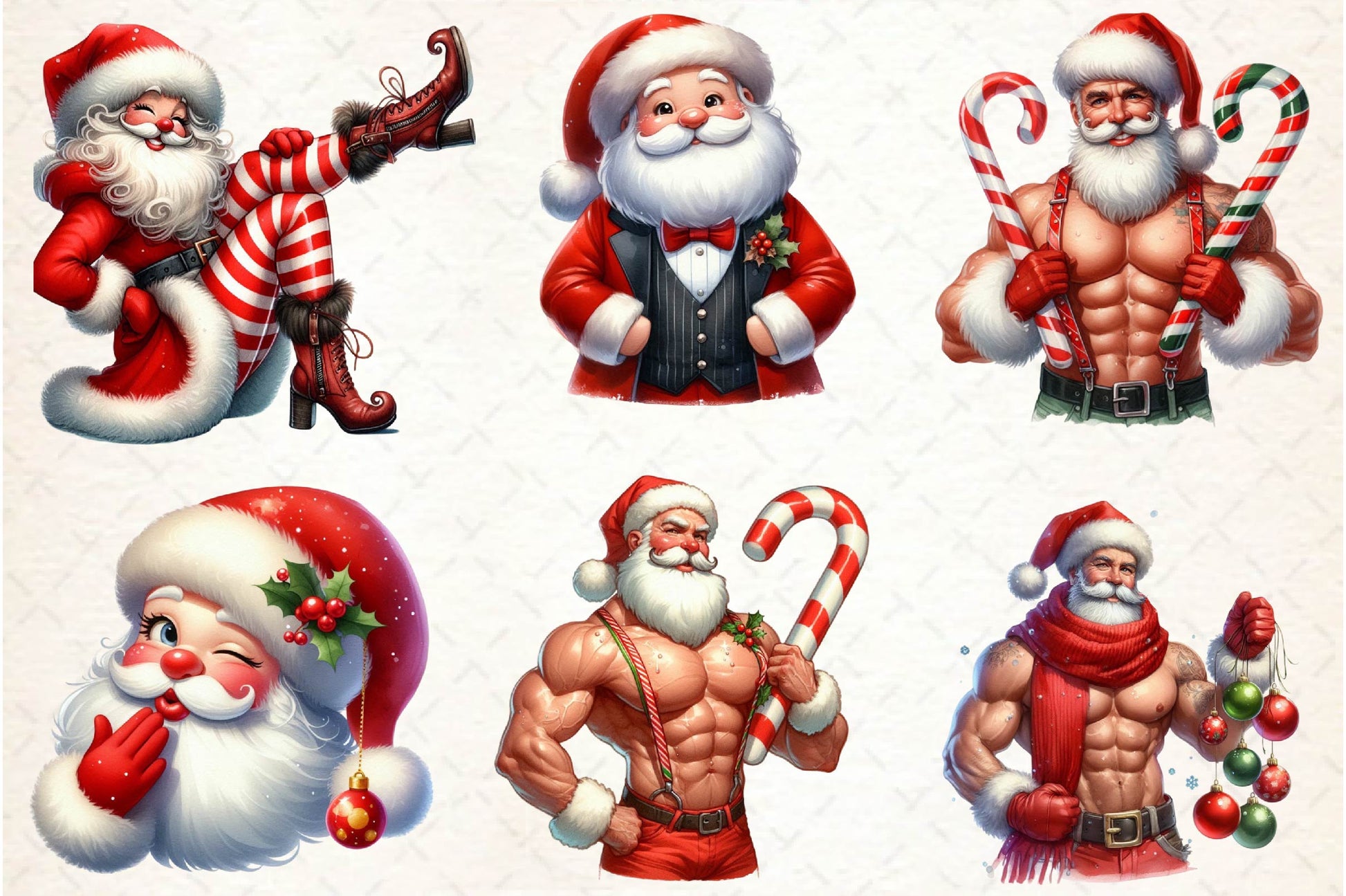 Funny Santa Claus Christmas Clipart Bundle 1 - CraftNest - Digital Crafting and Art