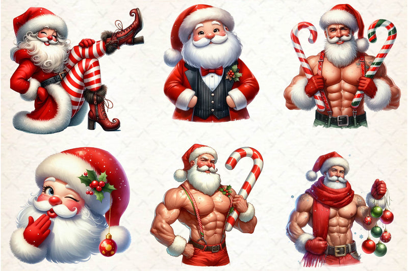 Funny Santa Claus Christmas Clipart Bundle 1 - CraftNest - Digital Crafting and Art