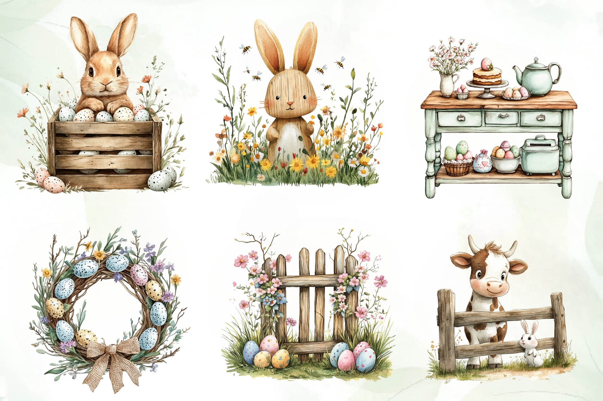 Country Farmhouse Easter Clipart Bundle - CraftNest - Digital Crafting and Art