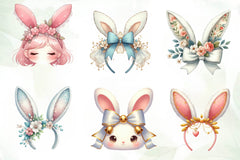 Coquette Bunny Ears Clipart Bundle - CraftNest - Digital Crafting and Art