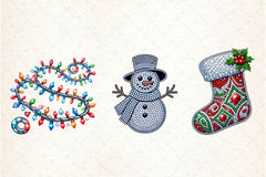 Rhinestone Christmas Clipart Bundle - CraftNest - Digital Crafting and Art