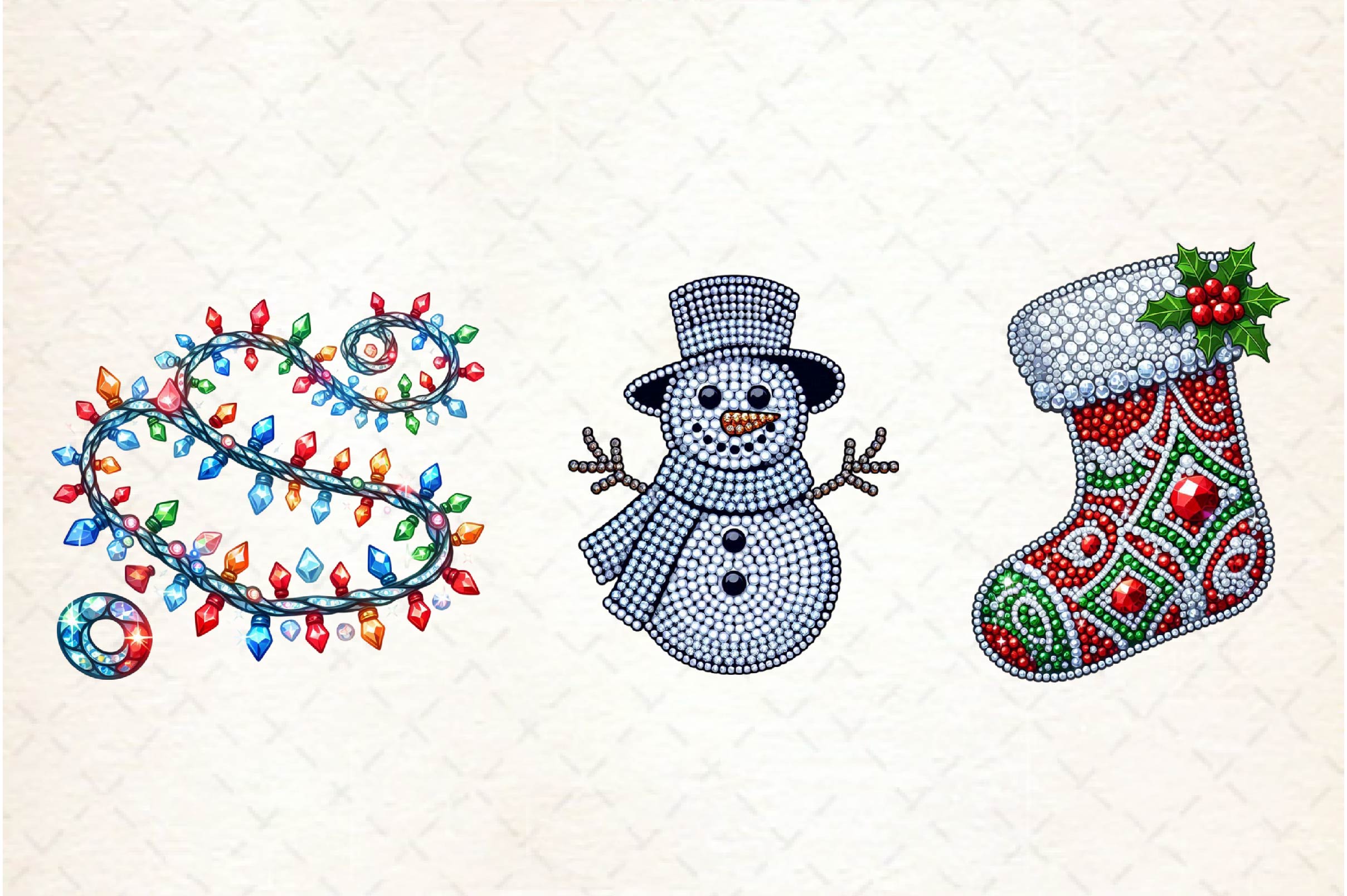 Rhinestone Christmas Clipart Bundle - CraftNest - Digital Crafting and Art