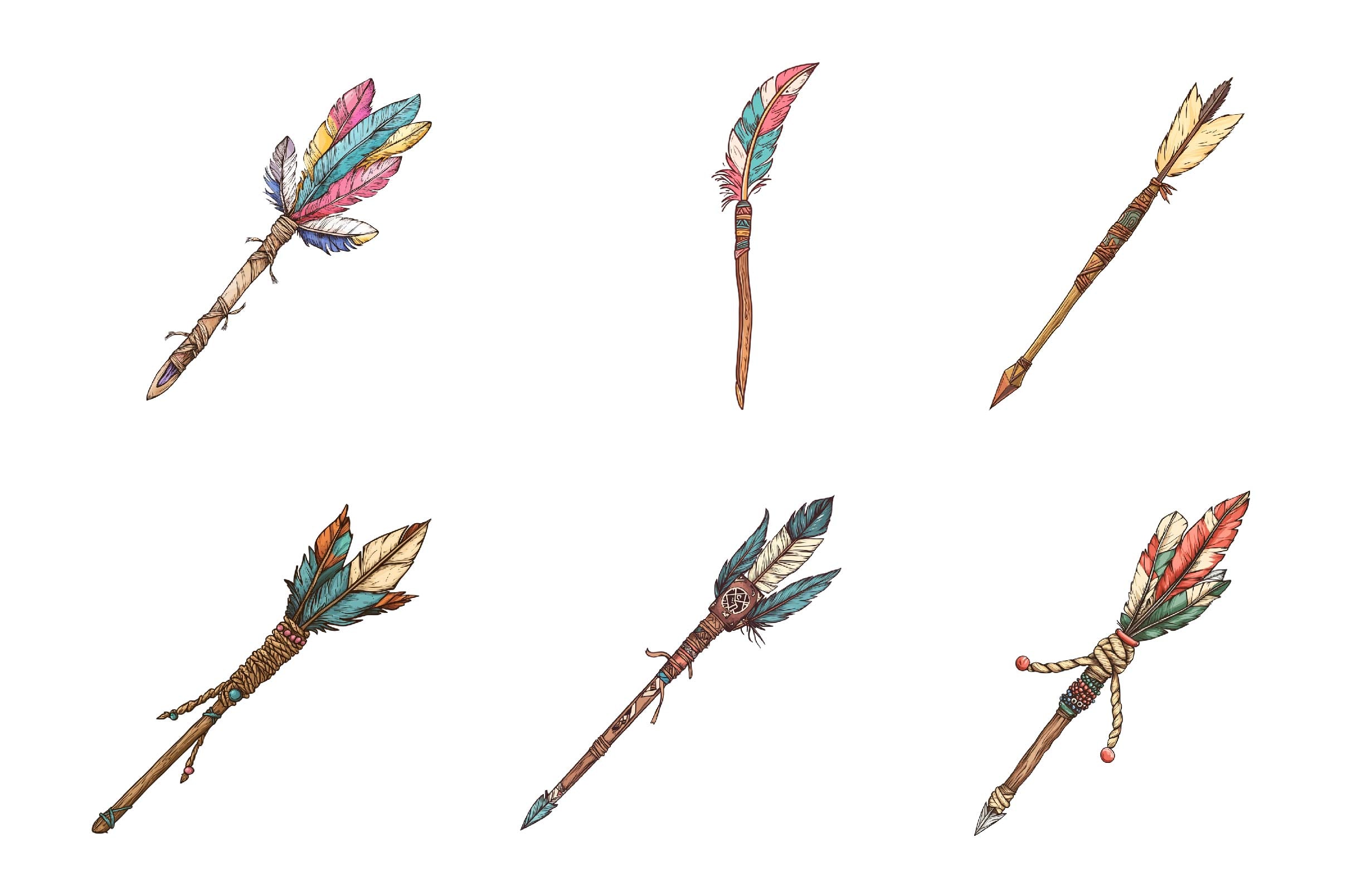 Rustic Boho Feathers & Arrows Clipart Bundle - CraftNest - Digital Crafting and Art