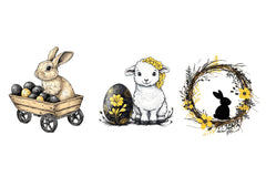 Black And Yellow Easter Clipart Bundle - CraftNest - Digital Crafting and Art