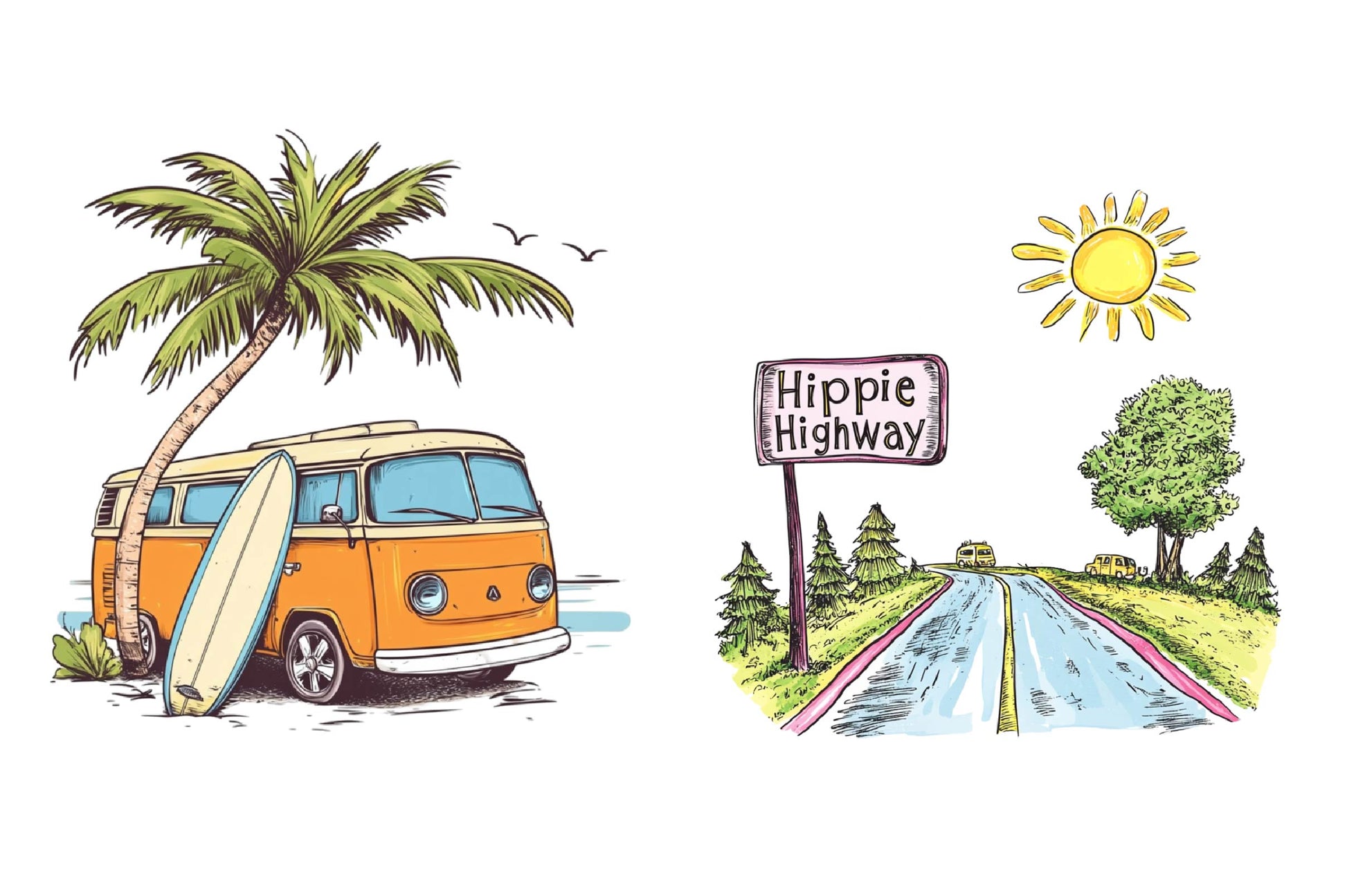 Hippie Summer Clipart Bundle - CraftNest - Digital Crafting and Art