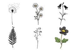 Black Wildflower Clipart Bundle - CraftNest - Digital Crafting and Art