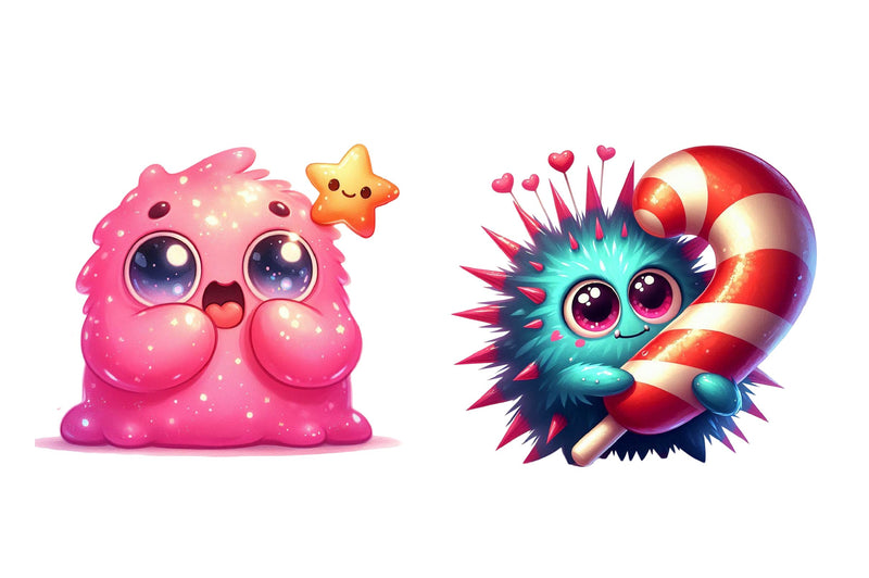 Cute Funny Monsters Clipart Bundle 2 - CraftNest - Digital Crafting and Art