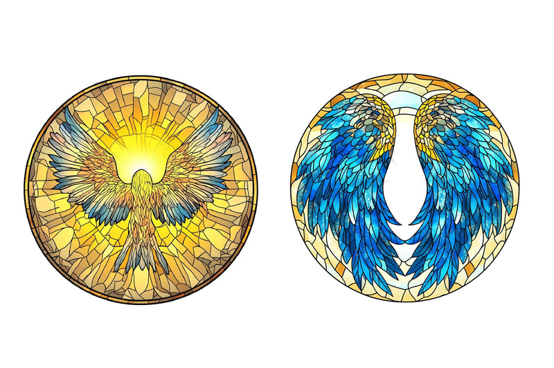 Stained Glass Angel Wings Clipart Bundle - CraftNest - Digital Crafting and Art