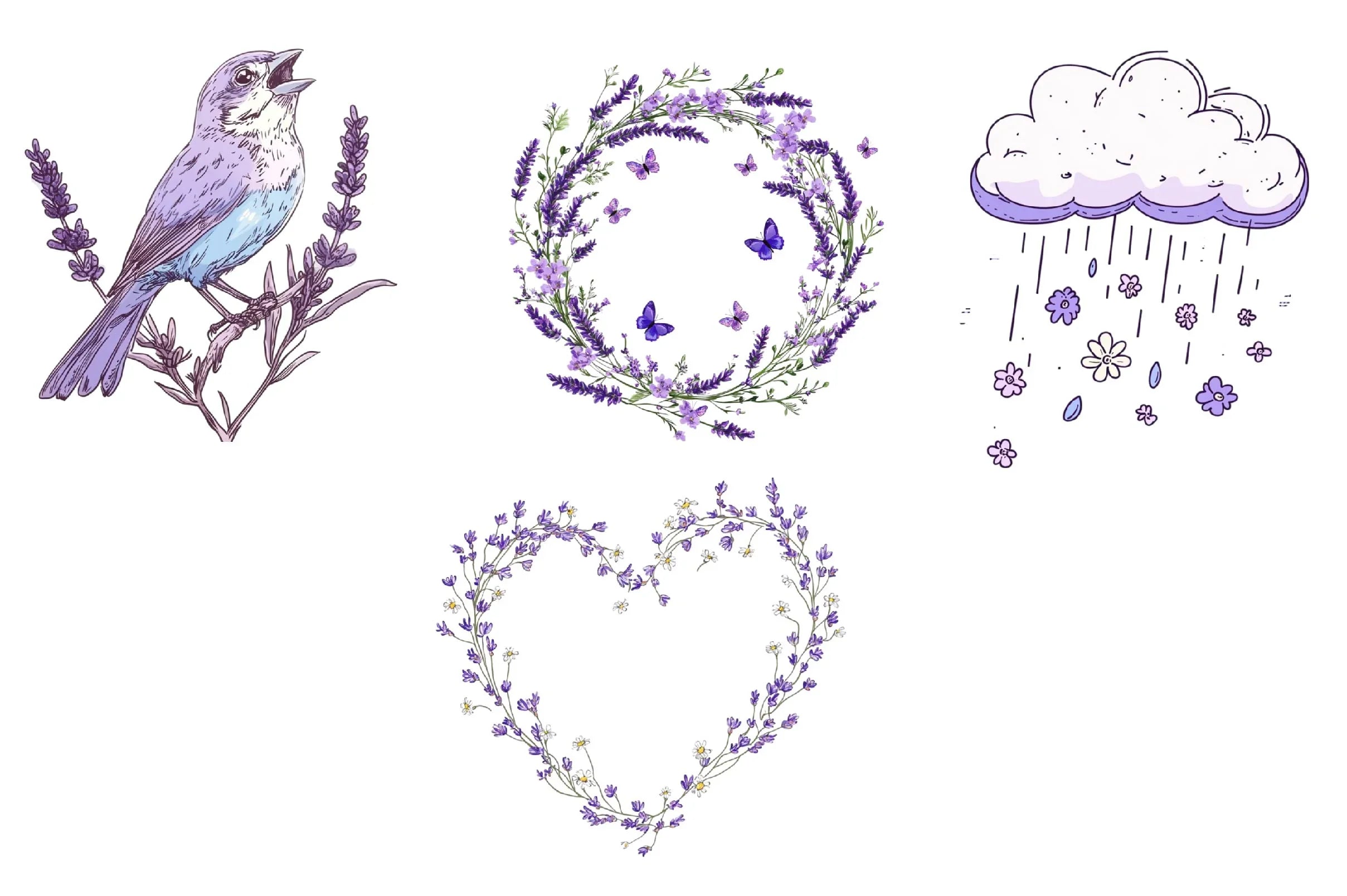 Lavender Spring Clipart Bundle - CraftNest - Digital Crafting and Art