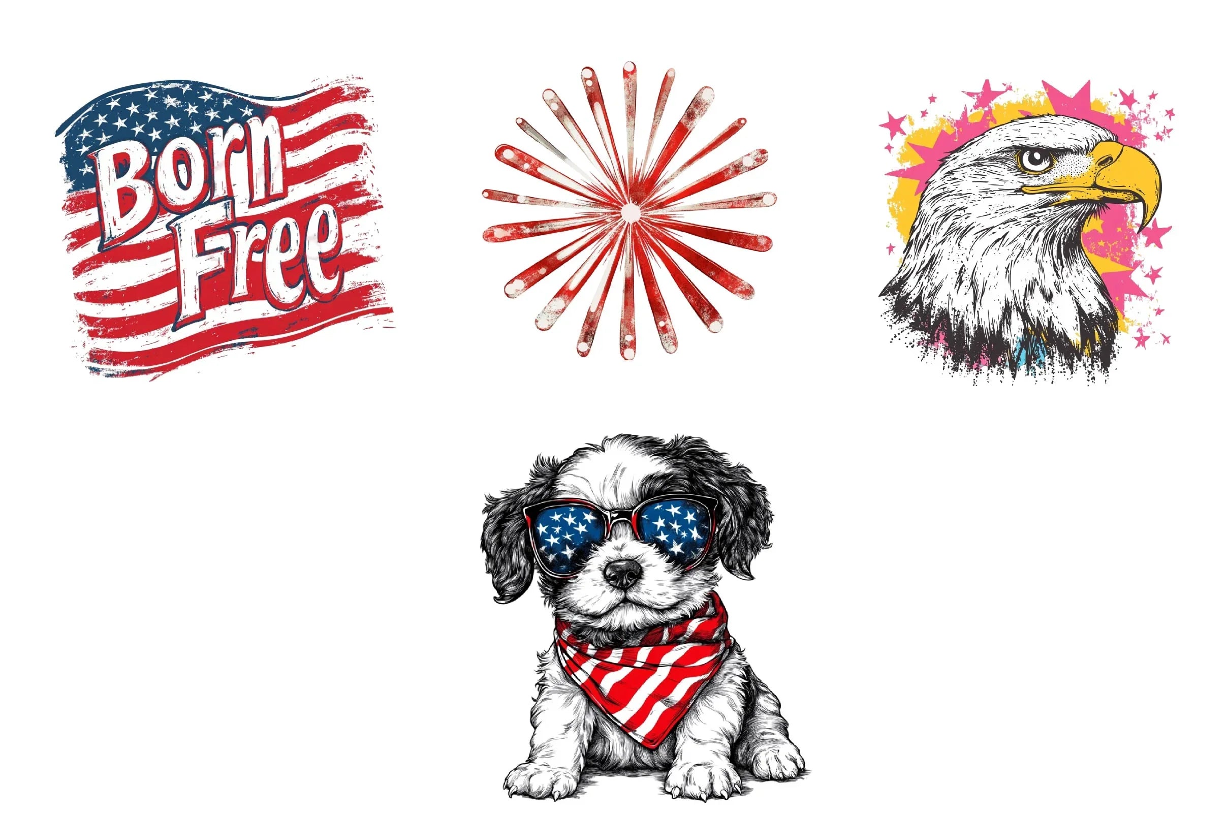 Retro 4th Of July Clipart Bundle - CraftNest - Digital Crafting and Art