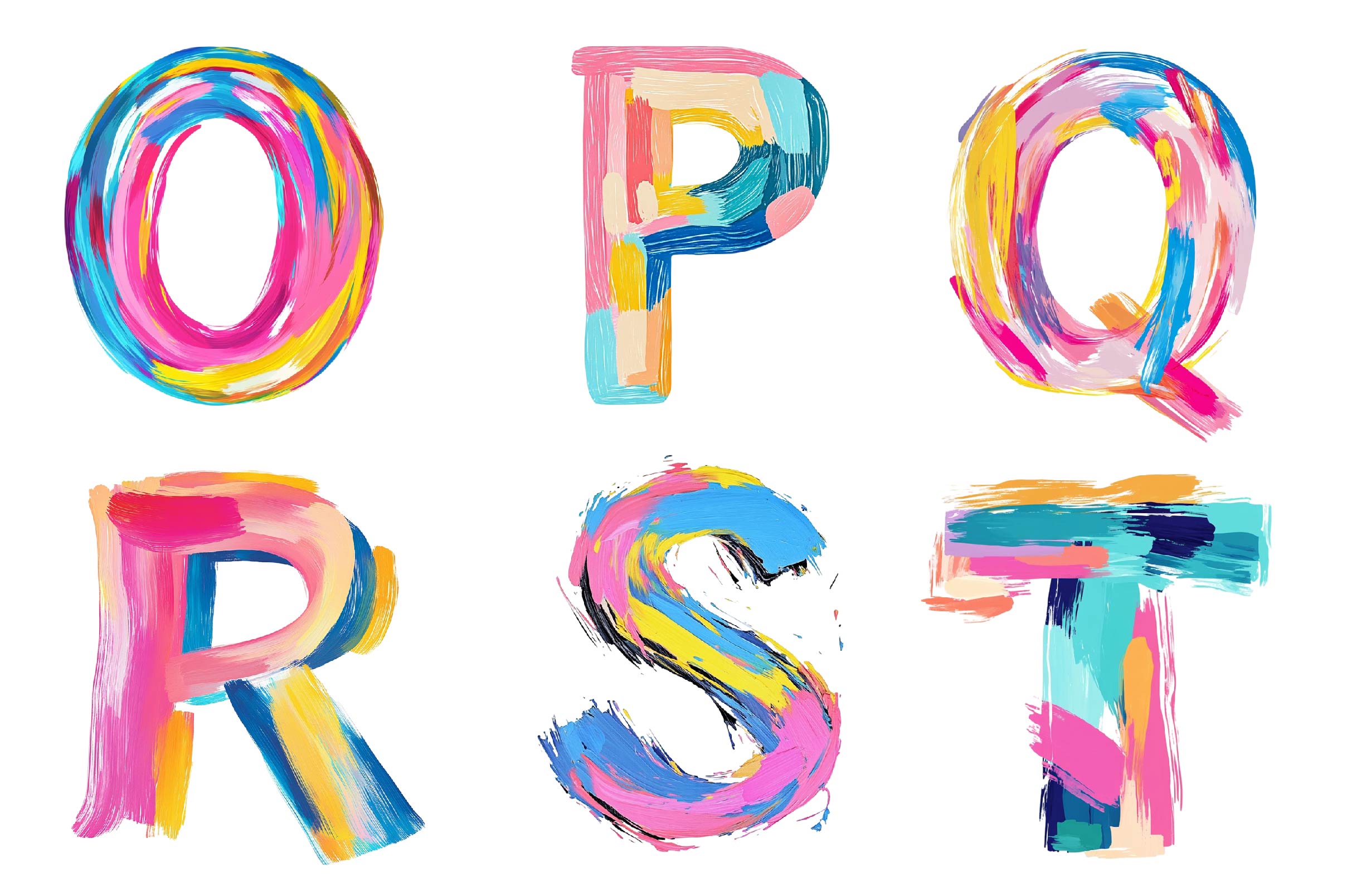 Brushstroke Letters Alphabet Clipart Bundle - CraftNest - Digital Crafting and Art