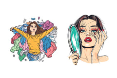 Funny Woman Clipart Bundle - CraftNest - Digital Crafting and Art