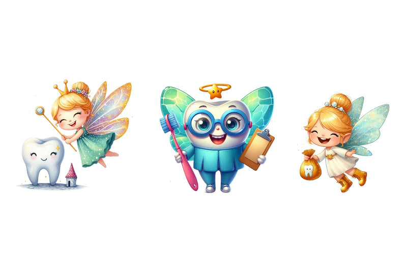 Mascot Cute Tooth Fairy Clipart Bundle 1 - CraftNest - Digital Crafting and Art