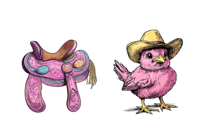 Vintage Pink Easter Western Clipart Bundle - CraftNest - Digital Crafting and Art
