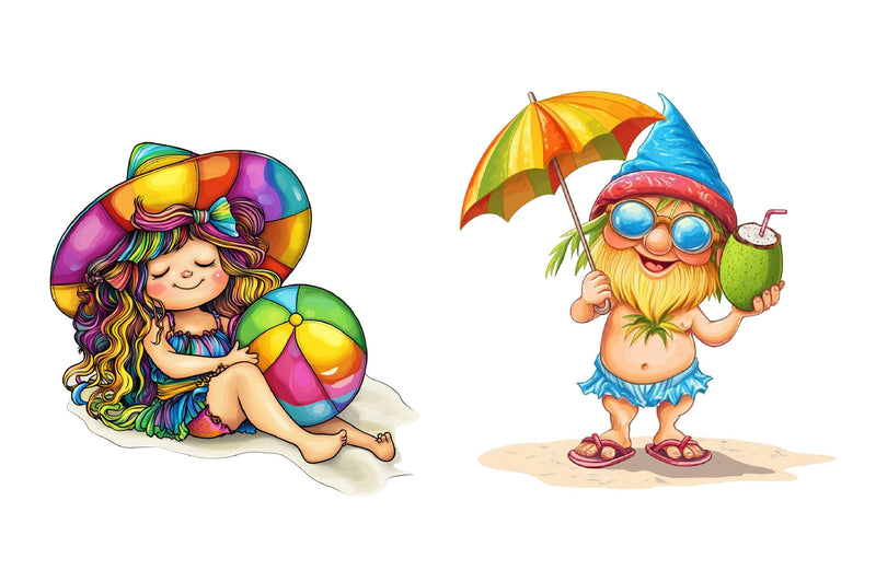 Beach Girl Gnomes Clipart Bundle - CraftNest - Digital Crafting and Art