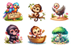 Cute Safari Animals Clipart Bundle - CraftNest - Digital Crafting and Art