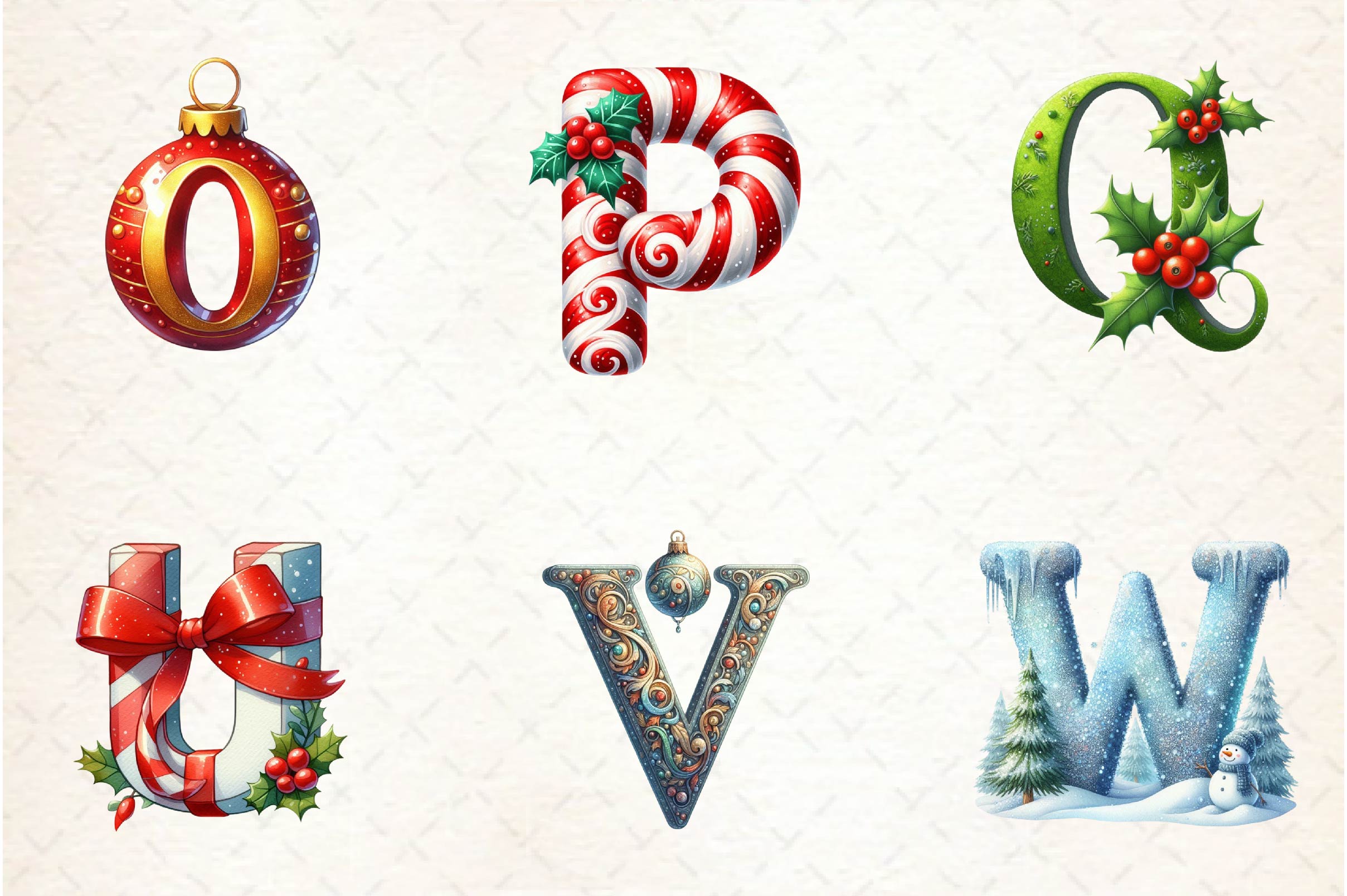 Holiday Typeface And Alphabet Clipart Bundle - CraftNest - Digital Crafting and Art