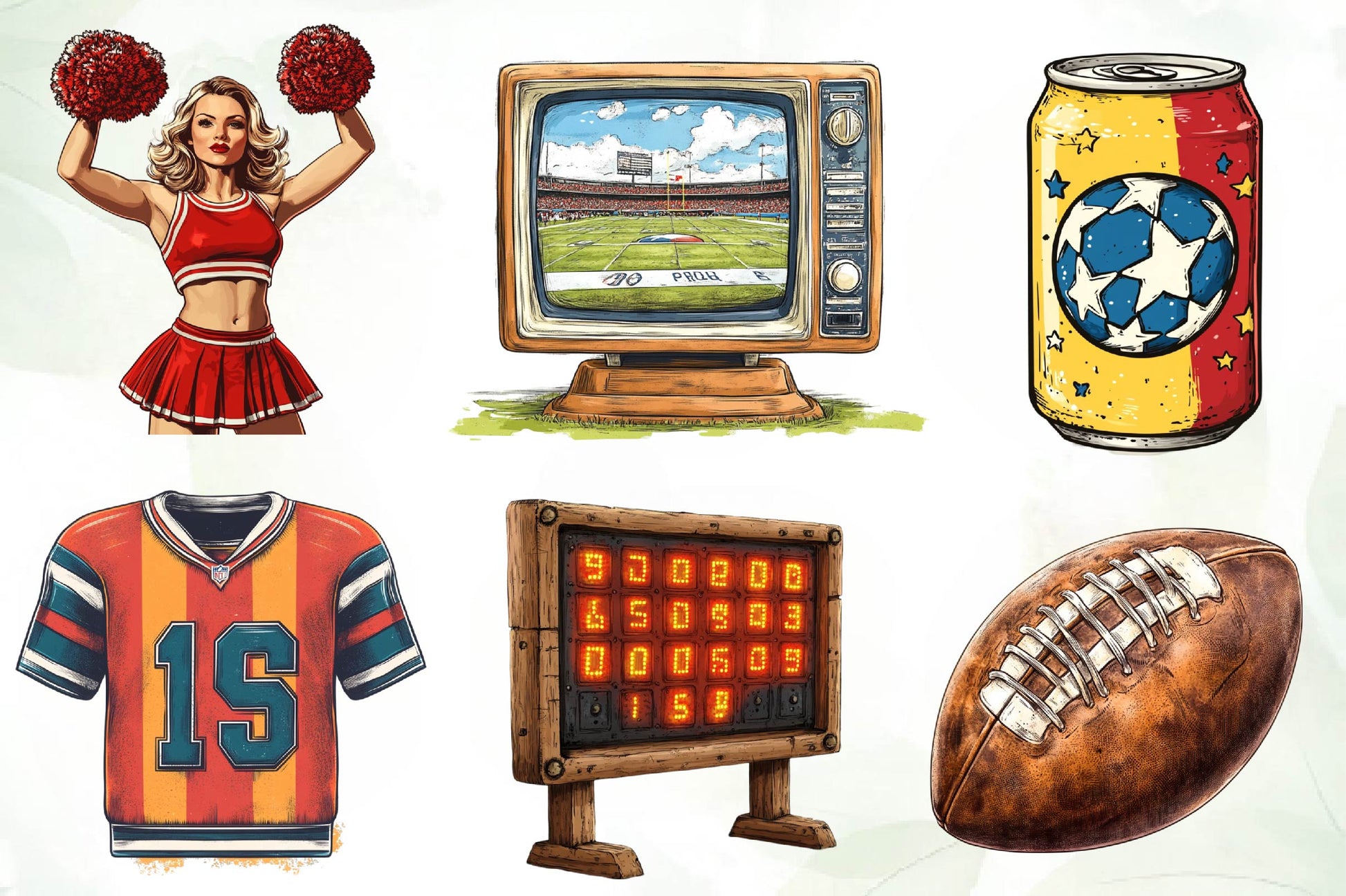 Vintage The Super Bowl Clipart Bundle - CraftNest - Digital Crafting and Art