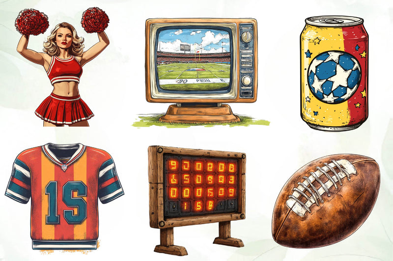 Vintage The Super Bowl Clipart Bundle - CraftNest - Digital Crafting and Art