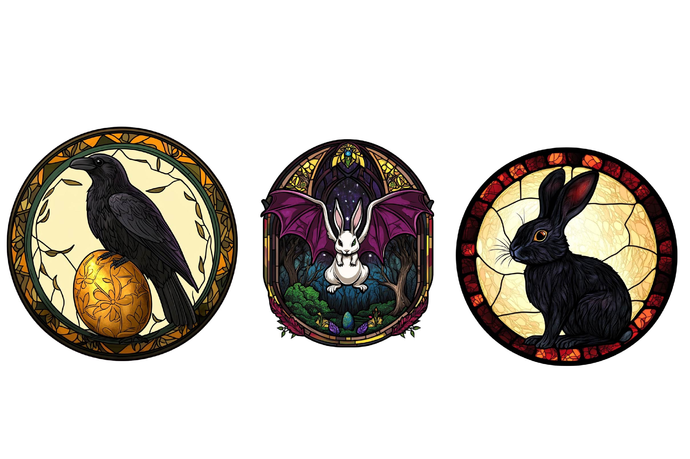 Gothic Round Stained Glass Easter Clipart Bundle - CraftNest - Digital Crafting and Art