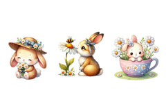 Bunny Daisy Clipart Bundle - CraftNest - Digital Crafting and Art