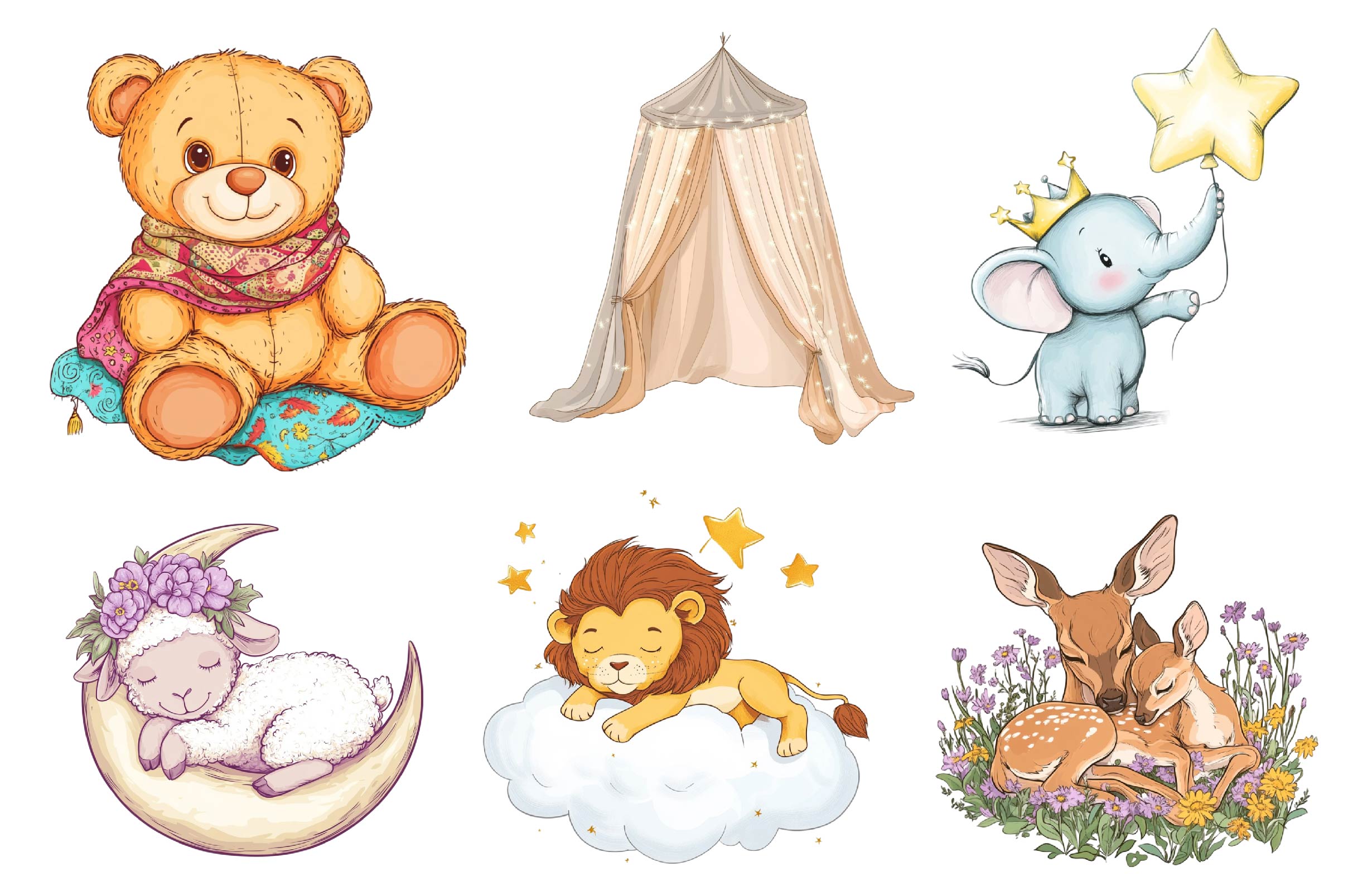 Boho Nursery Baby Clipart Bundle - CraftNest - Digital Crafting and Art