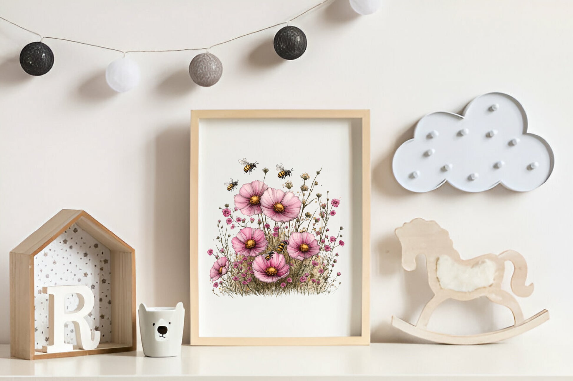 Pink Summer Bees Garden Clipart Bundle - CraftNest - Digital Crafting and Art