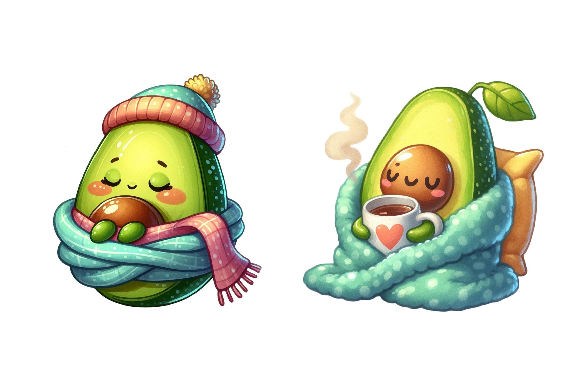 Cute Avocado Clipart Bundle - CraftNest - Digital Crafting and Art