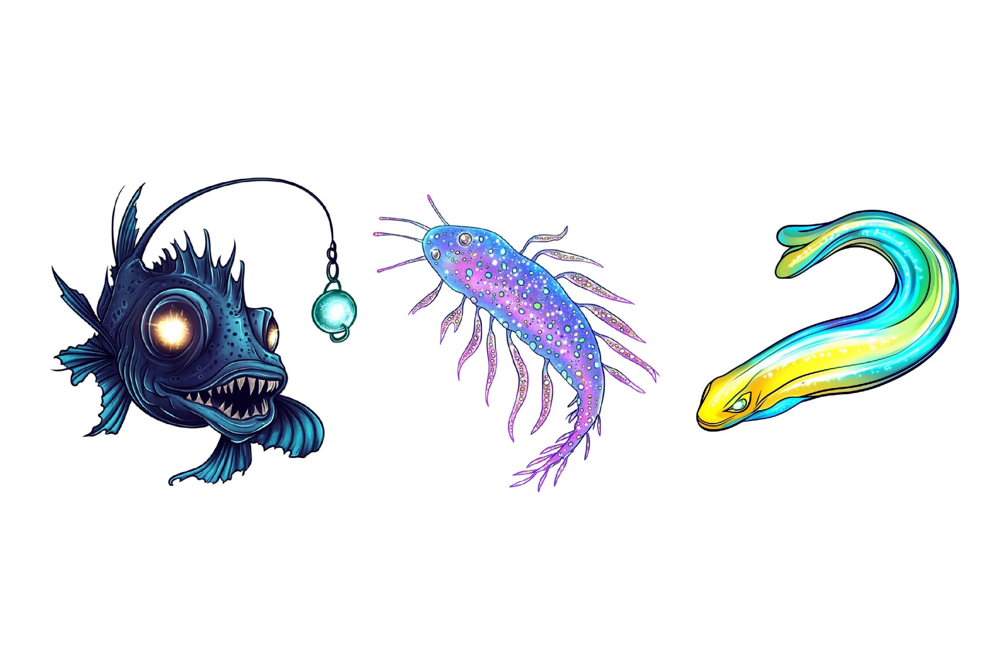 Bioluminescent Sea Animal Clipart Bundle - CraftNest - Digital Crafting and Art
