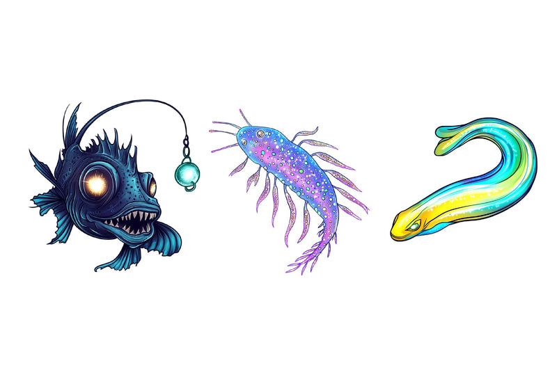 Bioluminescent Sea Animal Clipart Bundle - CraftNest - Digital Crafting and Art