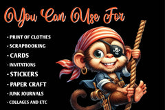 Animals Pirate Clipart Bundle - CraftNest - Digital Crafting and Art