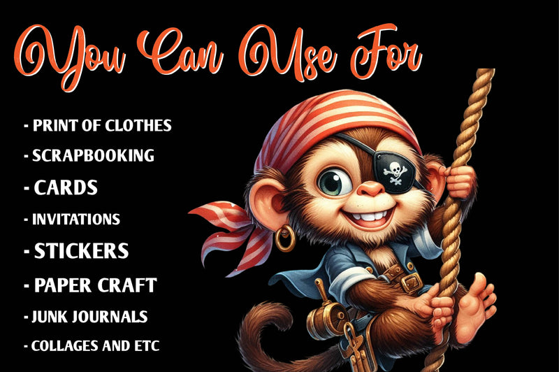 Animals Pirate Clipart Bundle - CraftNest - Digital Crafting and Art