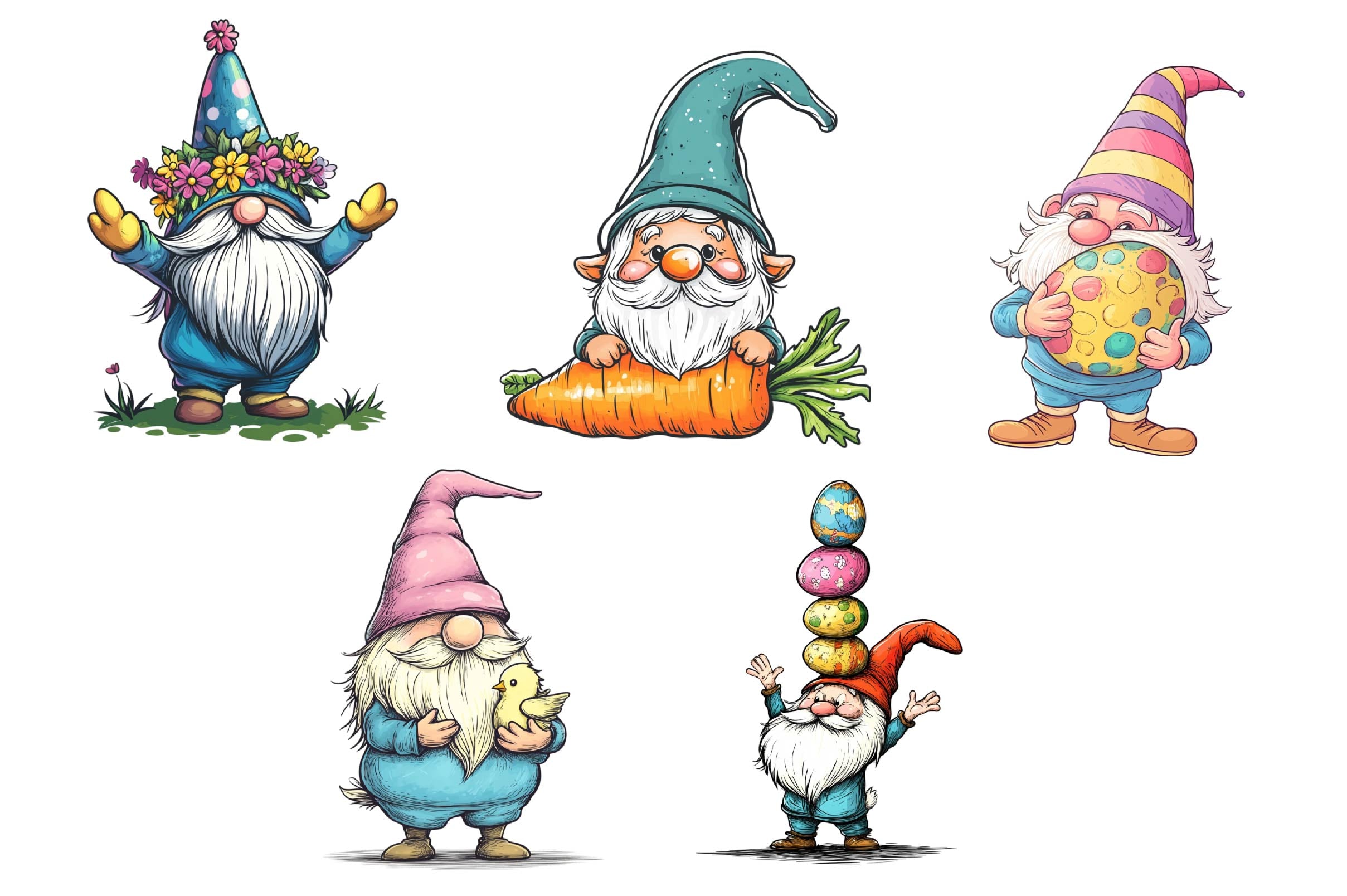 Easter Gnome Clipart Bundle 2 - CraftNest - Digital Crafting and Art