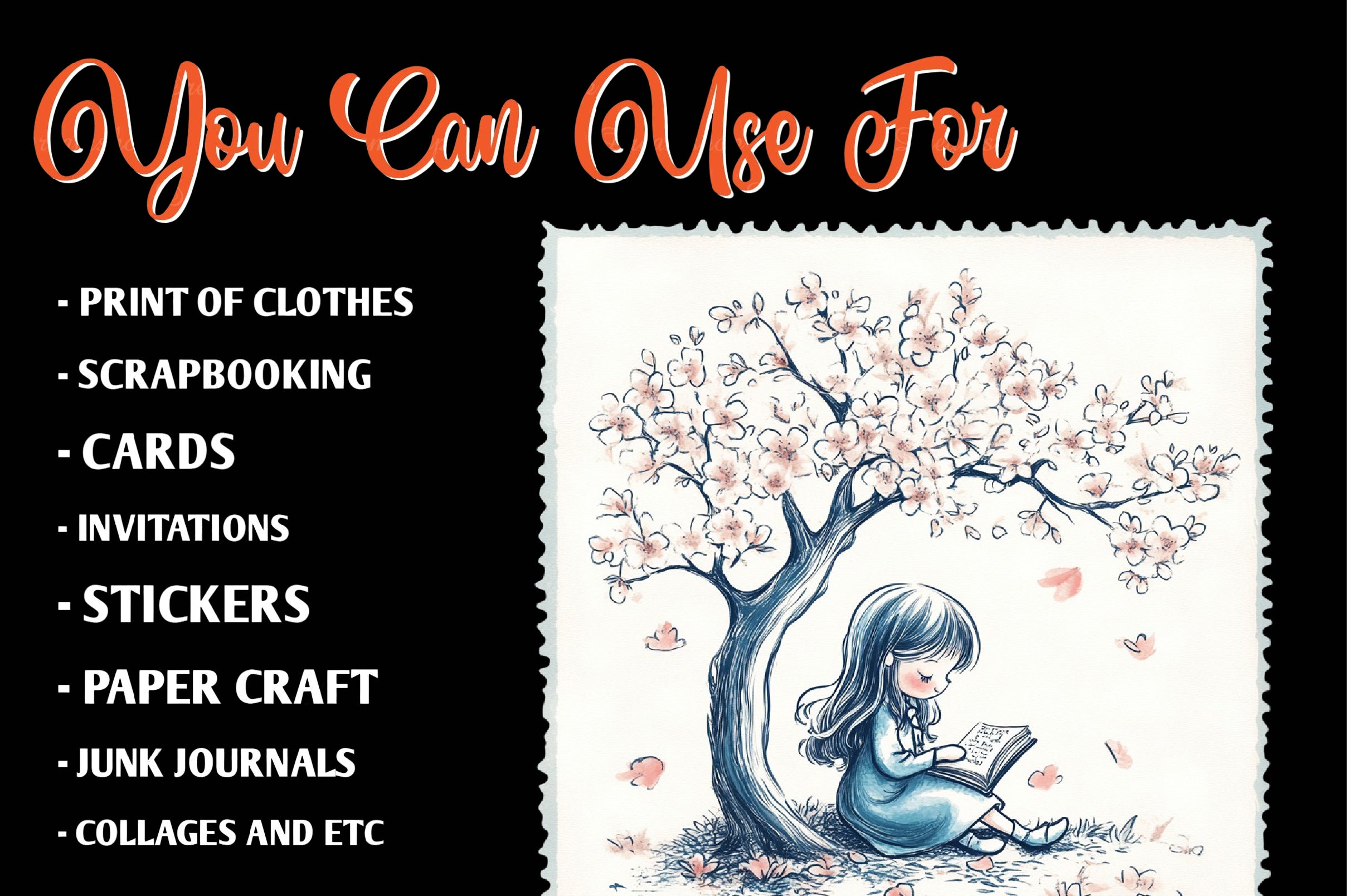 Reading Books Postage Stamp Clipart Bundle - CraftNest - Digital Crafting and Art