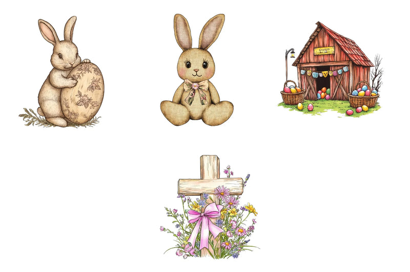 Rustic Easter Day Clipart Bundle 1 - CraftNest - Digital Crafting and Art
