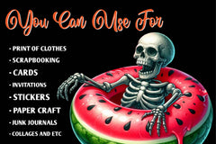 Skeleton Summer Clipart Bundle - CraftNest - Digital Crafting and Art