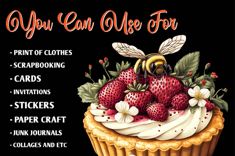 Pink Summer Bees Garden Clipart Bundle - CraftNest - Digital Crafting and Art