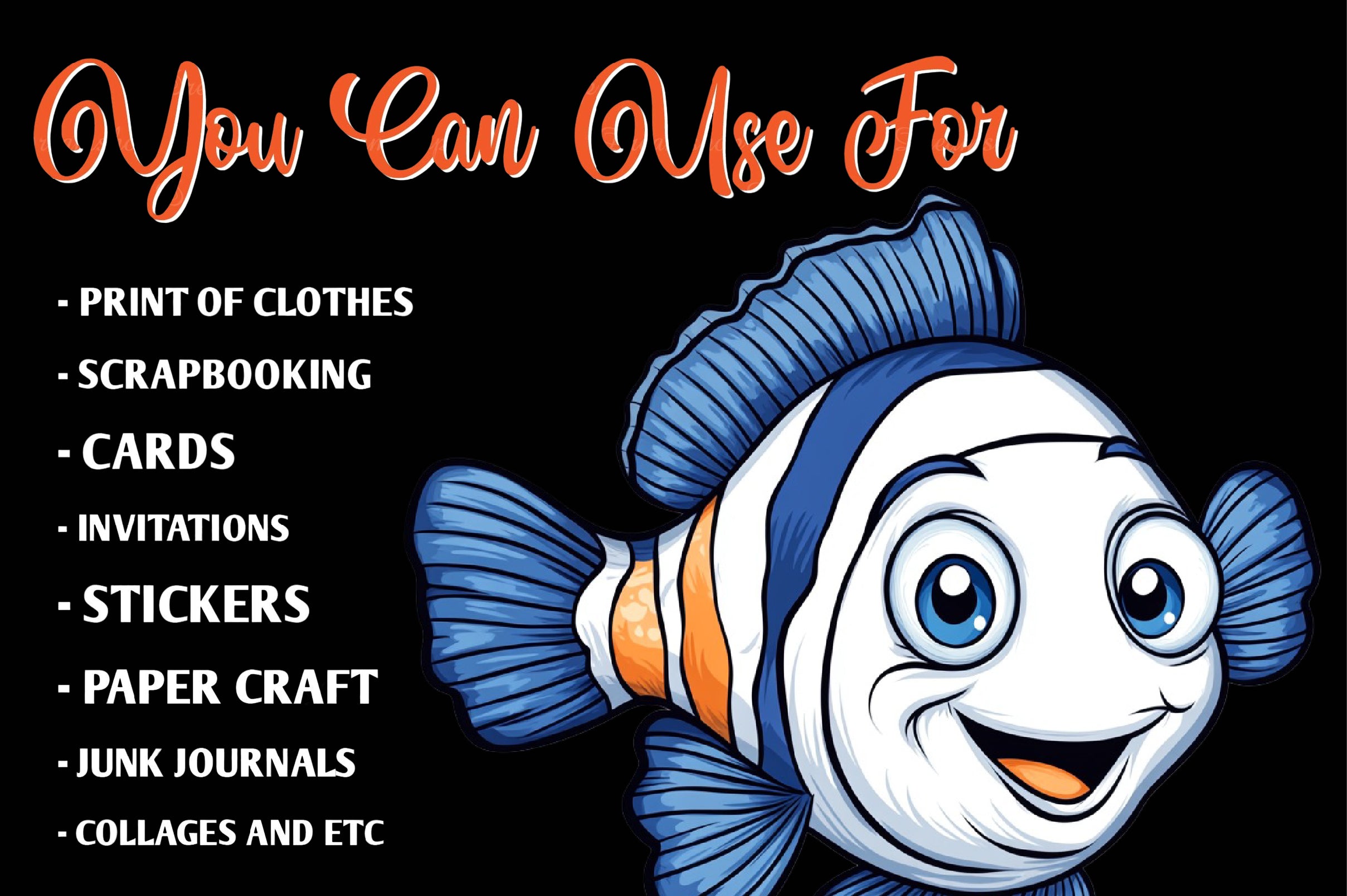 Cute Clownfish Clipart Bundle - CraftNest - Digital Crafting and Art