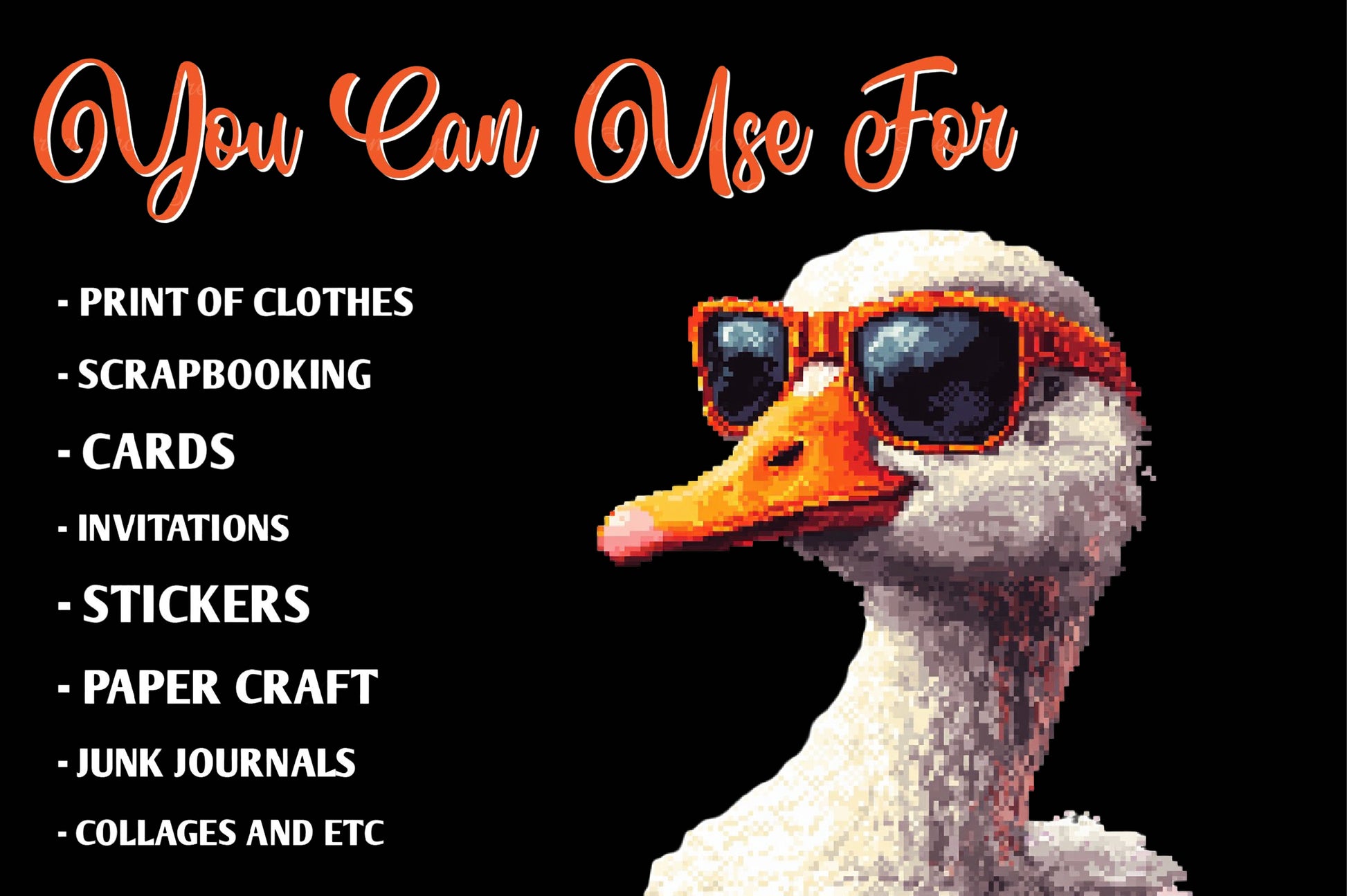 Blocky Style Funny Goose Clipart Bundle - CraftNest - Digital Crafting and Art