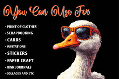 Blocky Style Funny Goose Clipart Bundle - CraftNest - Digital Crafting and Art