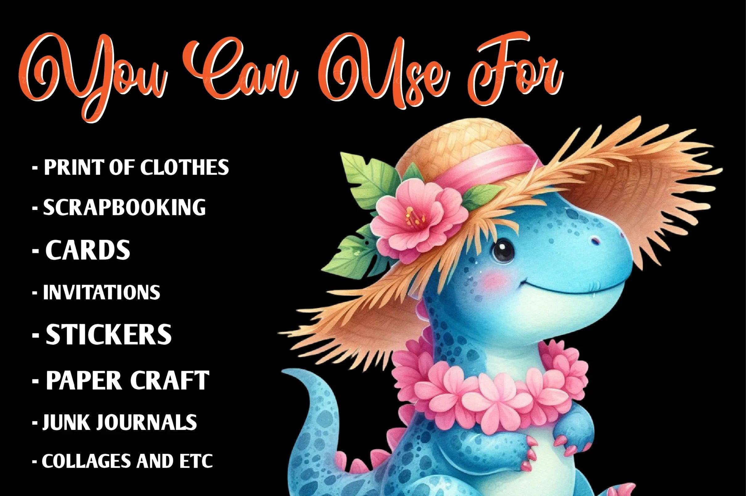 Summer Dinosaur Clipart Bundle - CraftNest - Digital Crafting and Art
