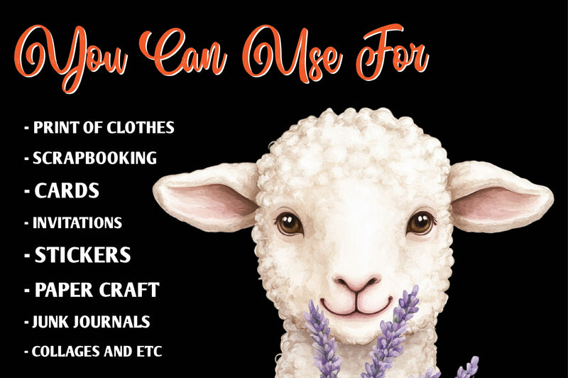 Spring Floral Baby Lamb Clipart Bundle - CraftNest - Digital Crafting and Art