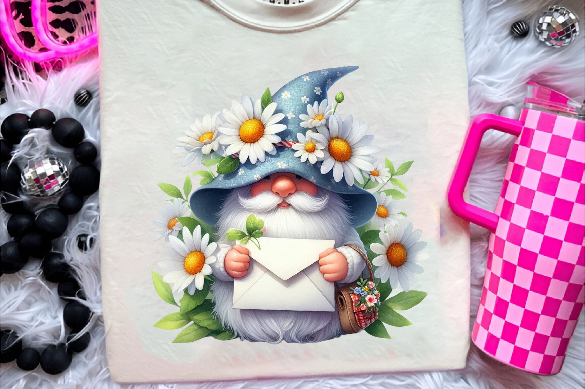 White Gnome Daisy Clipart Bundle - CraftNest - Digital Crafting and Art