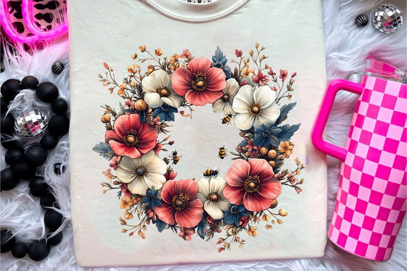 Pink Summer Bees Garden Clipart Bundle - CraftNest - Digital Crafting and Art