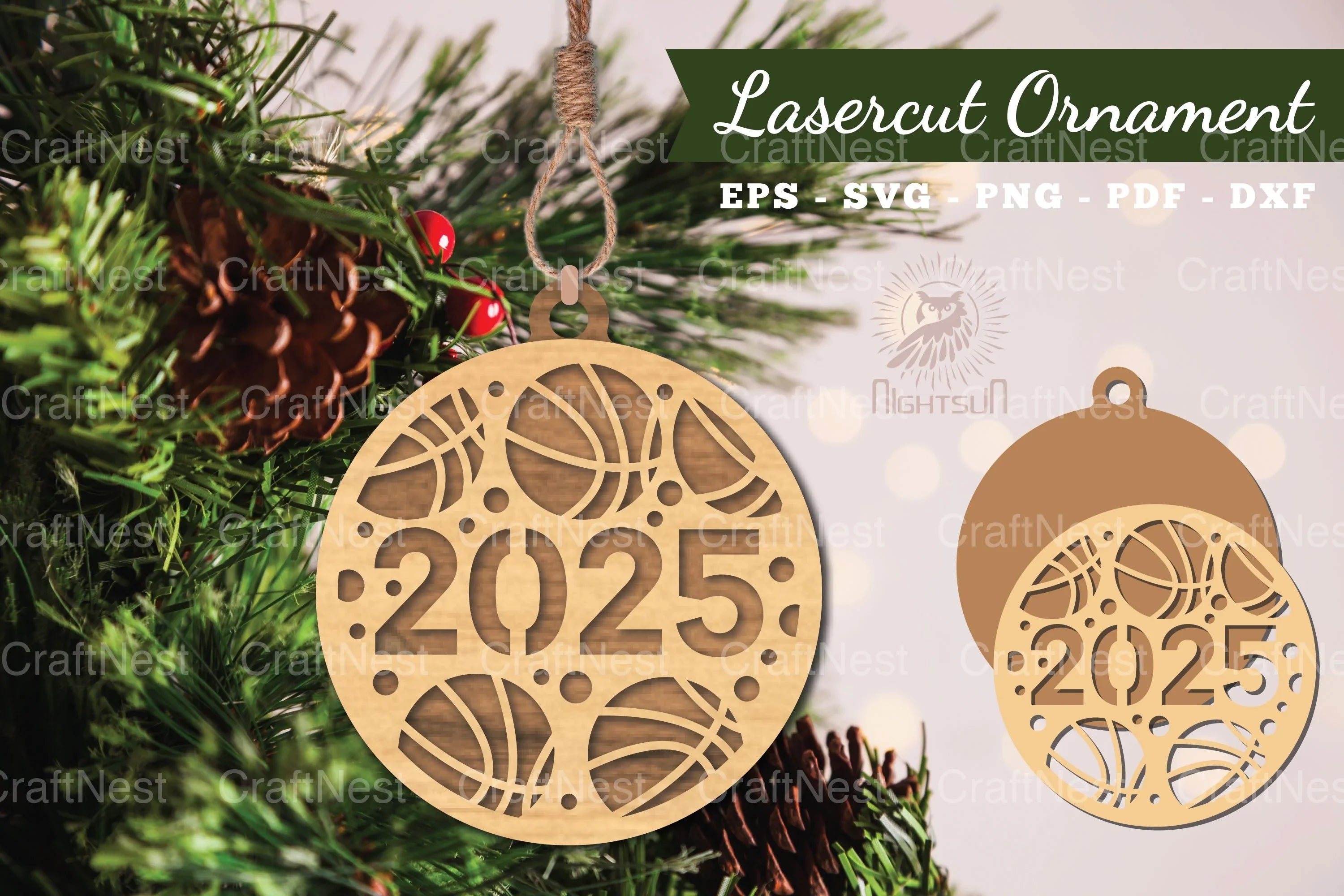 Basketball Laser Cut Ornament 2025 - CraftNest - Digital Crafting and Art