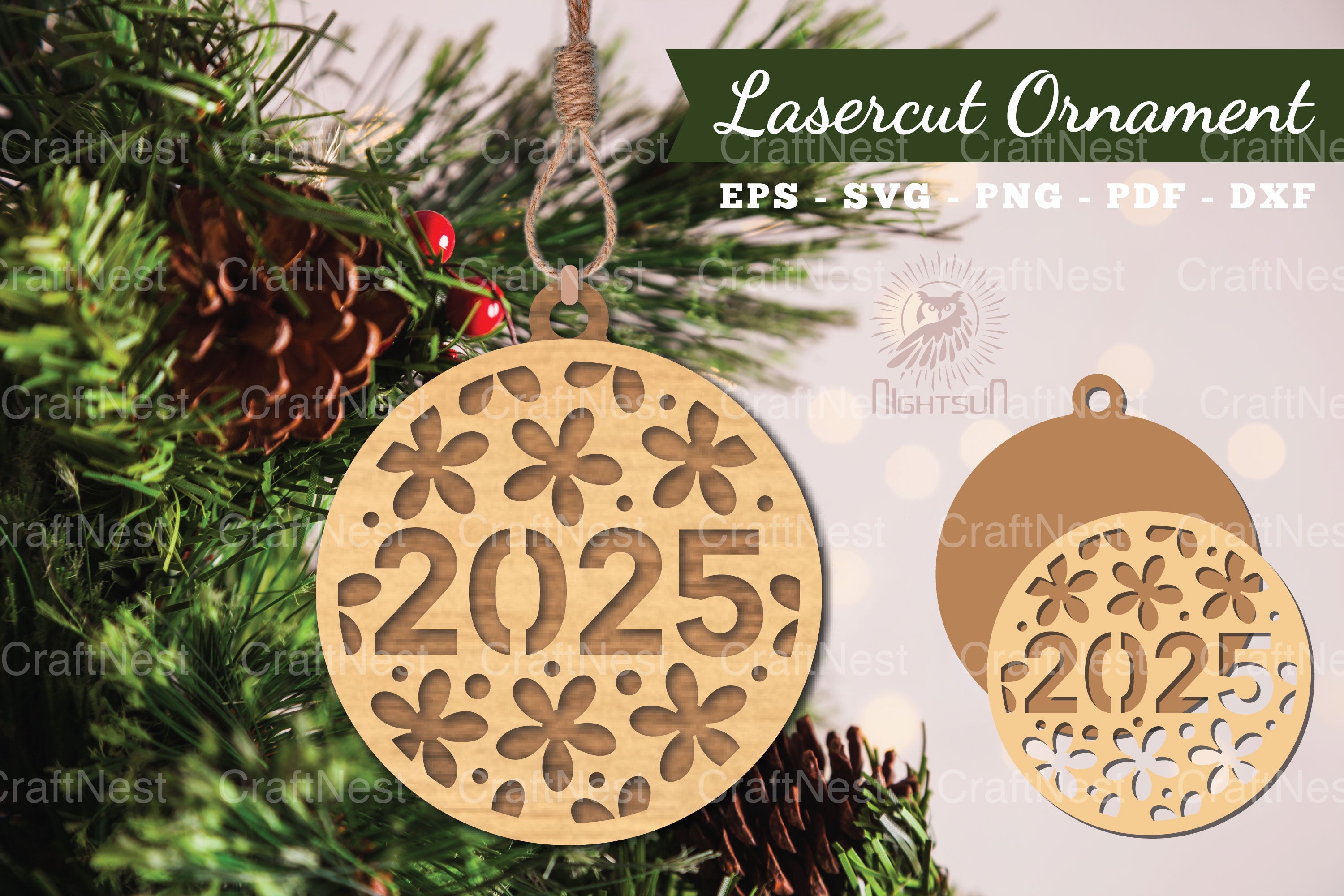 2025 Flowers Laser Cut Ornament Clipart Bundle - CraftNest - Digital Crafting and Art